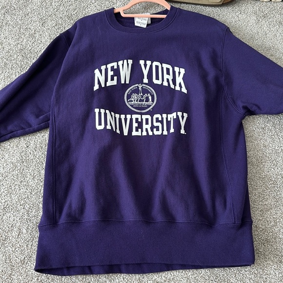 purple champion medium nyu sweatshirt - Picture 1 of 5